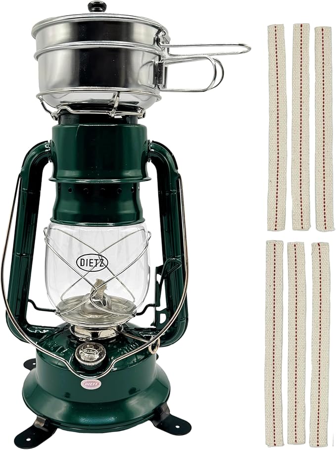 Light of Mine - Dietz #2000 Millenium Cooker Green Oil Lantern with 5/8" Replacement Wick Strips (Green)