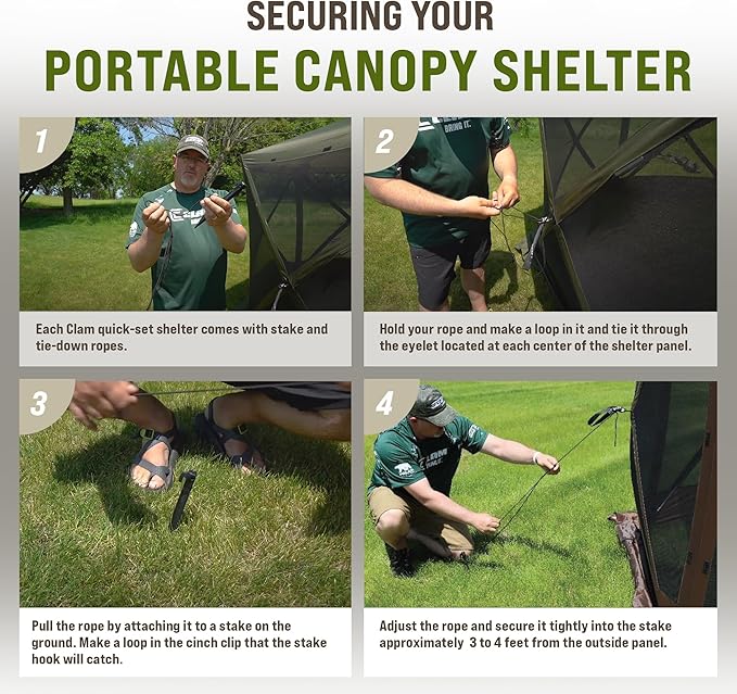 CLAM Pop Up Screen Tent, Outdoor Camping Gazebo Canopy, Escape, 11.5', Green - Heavy-Duty Portable Screened Shelter with Netting for Beach, Patio, and Backyard