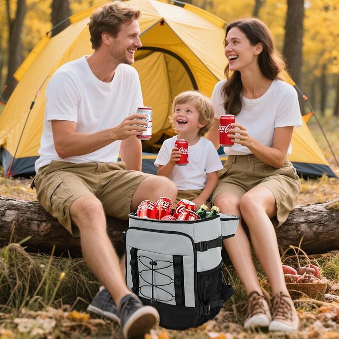 Cooler Backpack - 40 Cans Insulated Backpack Cooler for Men & Women, Portable 2 Leak Proof Compartments Coolers Bag for Beach Travel Picnic Lunch Hiking BBQ Camping - MIYCOO