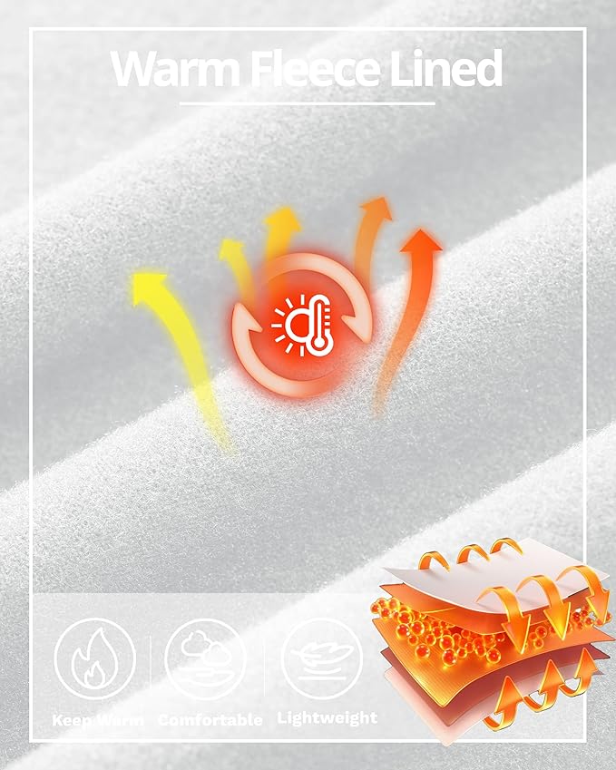 Boladeci Men's Thermal Underwear Tops Fleece Lined Base Layer Long Sleeve Shirts for Cold Weather