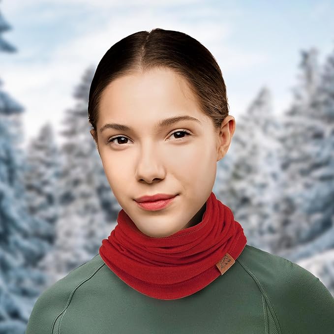 ACUSHLA 100% Merino Wool Neck Gaiter Ski Face Mask Scarf Neck Warmer for Men & Women All Weather