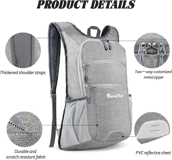 Seektop 20L Hiking Backpack Ultra Lightweight Waterproof Travel Backpack Packable Small Outdoor Bag Foldable Day Pack for Women Men