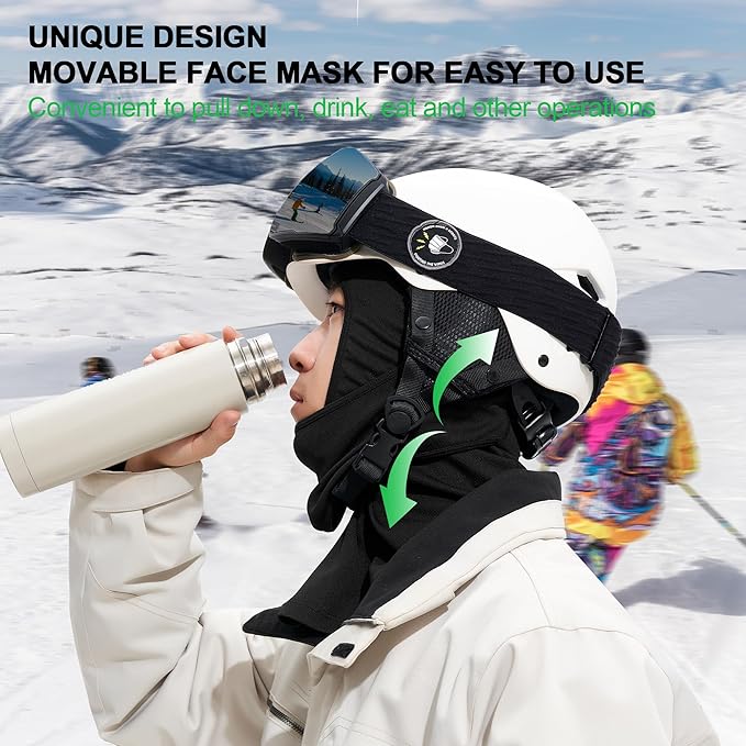 Balaclava Ski Mask 3 Pieces Full Face Cover for Men and Women Breathable Windproof Balaclava Face Mask for Skiing & Snowboard