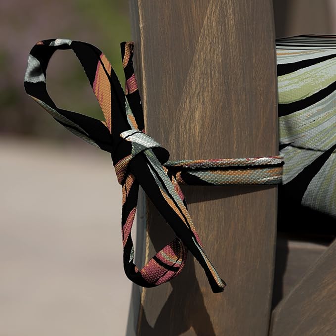 Arden Indoor/Outdoor Seat or Rocking Chair Cushion, 19 x 18, Water Repellent, Rain Proof, Fade Resistant Cushion for Rocking or Dining Chairs Simone Black Tropical