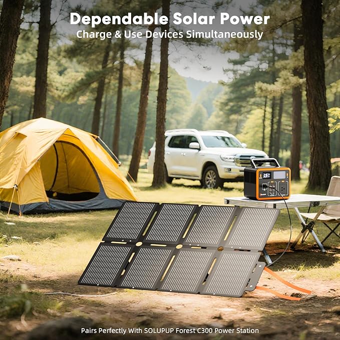 100W Portable Foldable Folding Solar Panels, IP67 Waterproof for Camping, Outdoor Power Supply, Compact 8-Fold Design with MC-4 Output, High-Efficiency Charging for Devices