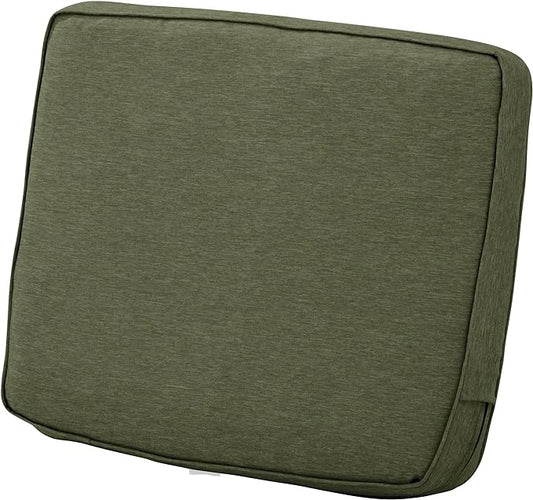 Classic Accessories Montlake Water-Resistant 21 x 20 x 4 Inch Patio Lounge Back Cushion, Heather Fern Green, Outdoor Loveseat Cushions