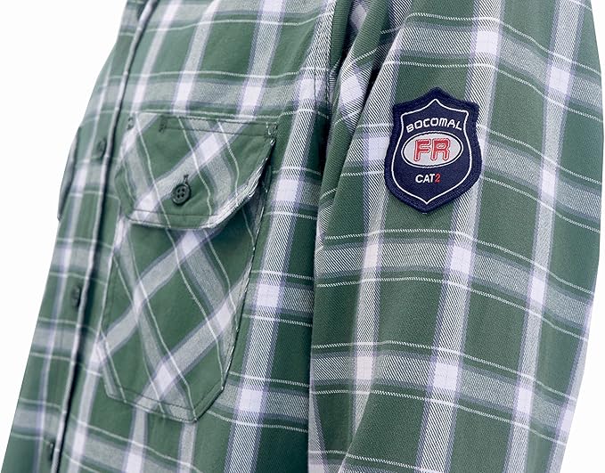 BOCOMAL FR Shirts 6.25oz Lightweight Welding Shirts Flame Resistant Men's Fire Retardant Shirt