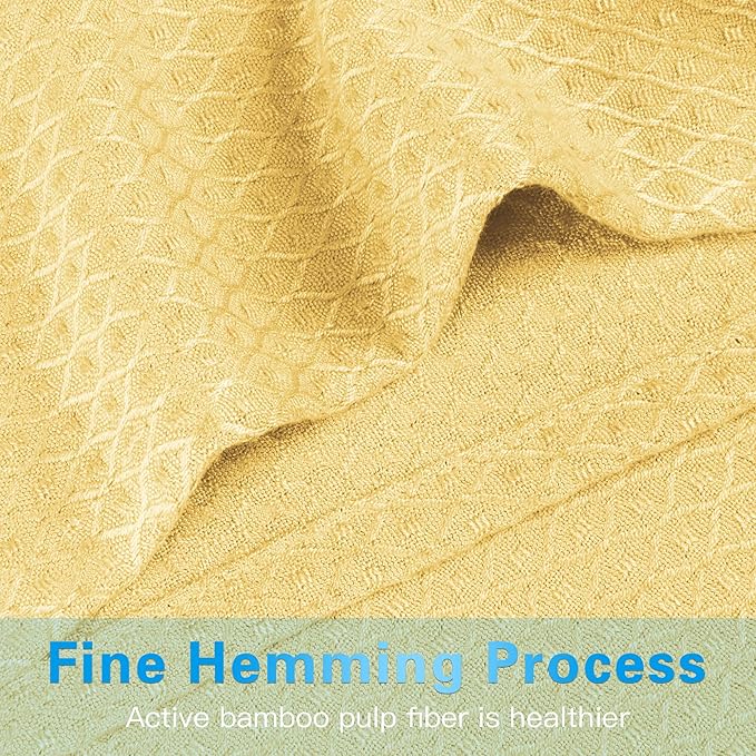 AmyHomie Cooling Blanket Queen Size, 100% Rayon Derived from Bamboo, Cool Summer Blanket for Hot Sleepers, Soft Comfy Lightweight Blankets for All Seasons(Light Yellow, 90×90in)