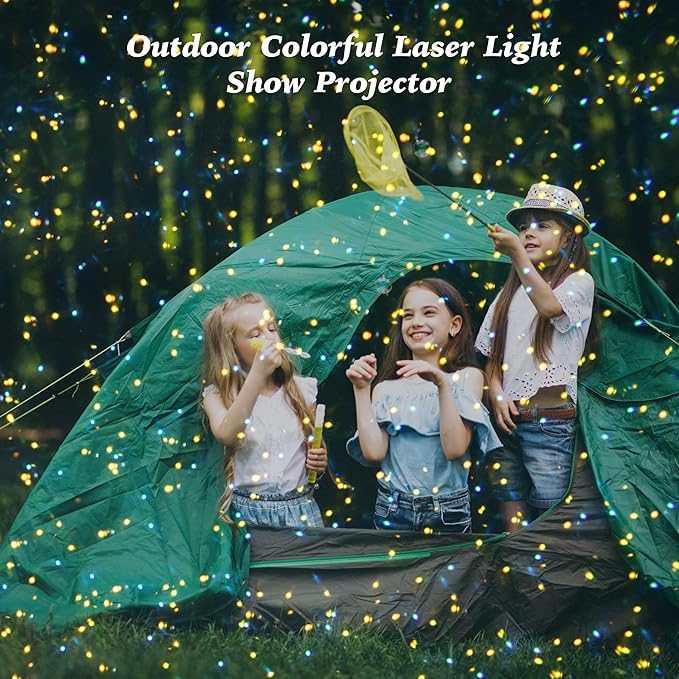 AIRIVO Outdoor Laser Lights Projector, 5 Color Motion Firefly Lights Star Show Projection Light, Christmas Projector Light with Remote Control for Holidays Halloween Decoration Home, Garden, Patio