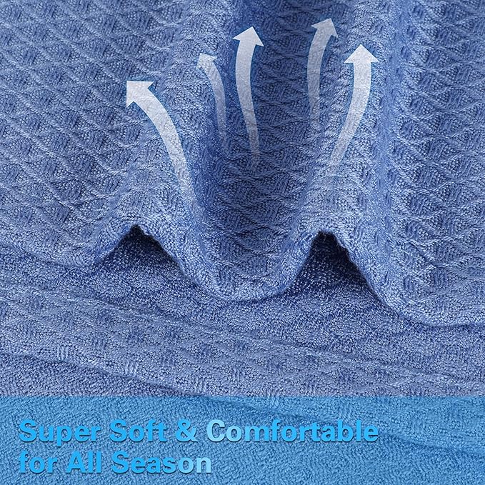 AmyHomie Cooling Blanket Queen Size, 100% Rayon Derived from Bamboo, Cool Summer Blanket for Hot Sleepers Soft Comfy Lightweight Blankets for All Seasons(Periwinkle Blue, 90×90in)