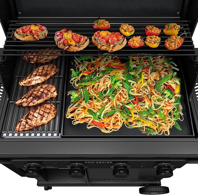 Char-Broil® Pro Series™ with Amplifire™ Infrared Technology 4-Burner Propane Gas Grill and Griddle Cabinet, Black 463279224