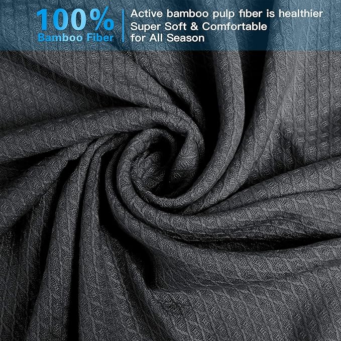 AmyHomie Cooling Blanket King Size, 100% Rayon Derived from Bamboo, Cool Summer Blanket for Hot Sleepers, Soft Comfy Lightweight Blankets for All Seasons (Dark Gray, 90×108in)
