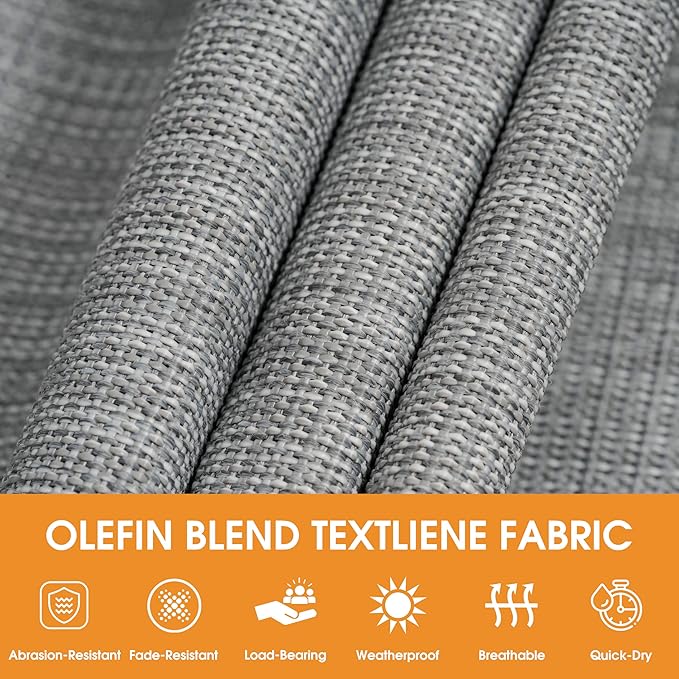 Lazy Daze Hammocks 11 FT Double Outside Hammock Quick Dry Olefin Fabric Hammock with Spreader Bar & Side Pocket for Outdoor Poolside Backyard 450 lbs Capacity, Gray