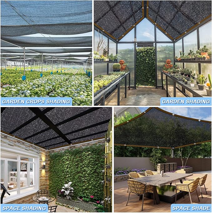 Shade Cloth for Garden 70% Mesh Tarp with Grommets for Plants Greenhouse Cover 6X3FT Outdoor Sunblock Neting for Patio Pergola Deck Sturdy and Breathable Fabric Net