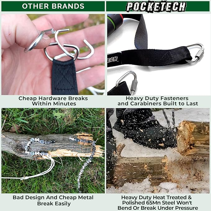 The Pocketech’s Basic Kit:48 Inch Long High Limb Hand Chain Saw Kits - 62 Teeth-Blades on Both Sides so it Doesn't Matter How it Lands (Basic)