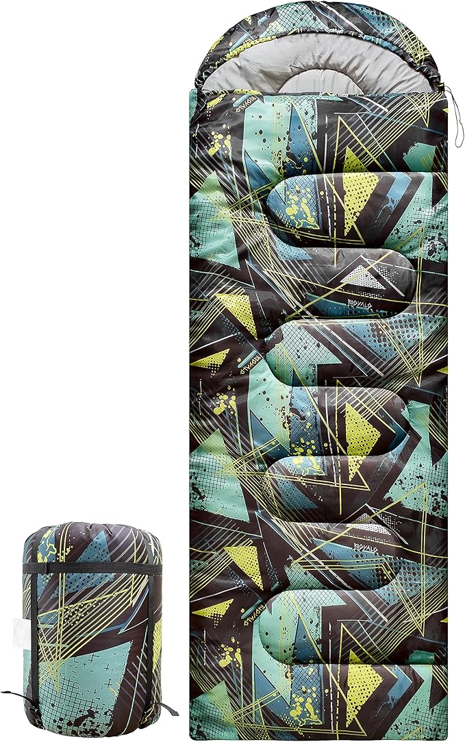 5°F Cold Weather Sleeping Bags for Adults Camping | Big and Tall Winter Sleeping Bag w. Compression Sack for Backpacking, Hiking | Waterproof, Portable | Camouflage