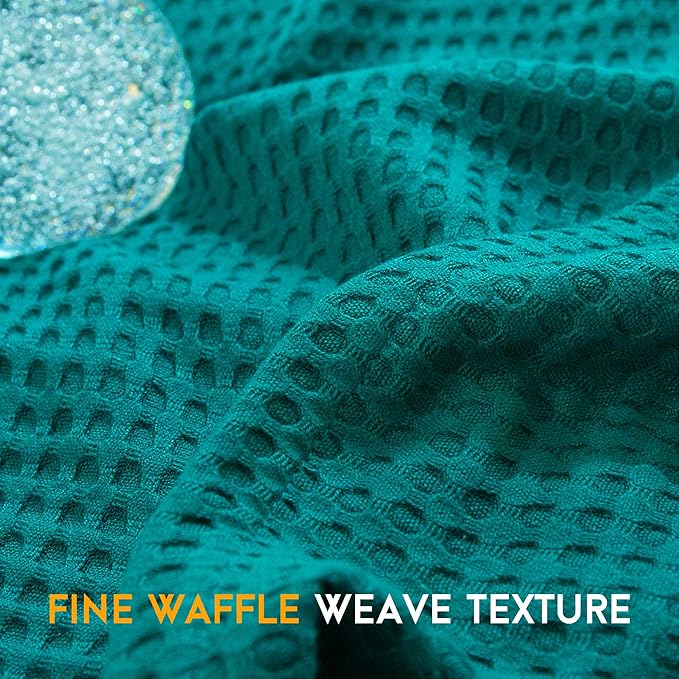 AmyHomie Cooling Blanket King Size, 100% Rayon Derived from Bamboo, Cool Summer Blanket for Hot Sleepers Soft Comfy Waffle Lightweight Blankets for All Seasons(Teal, 108×90in)