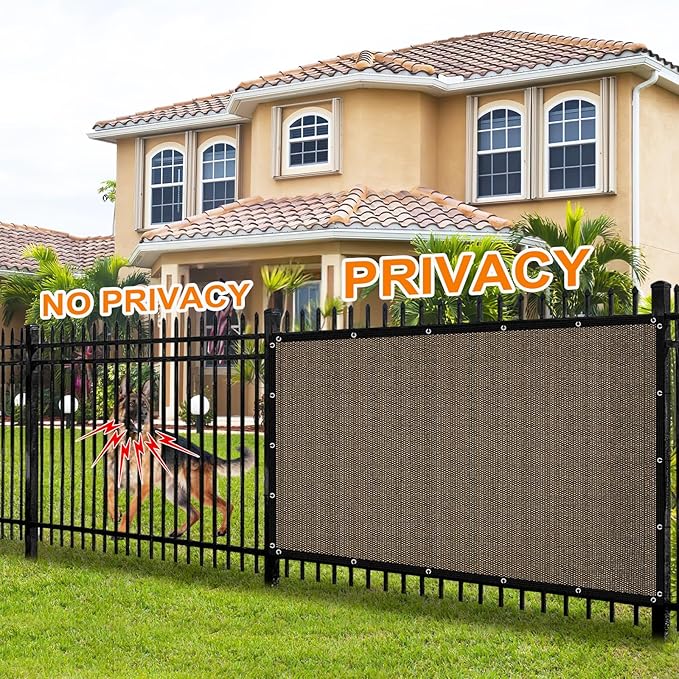 Artpuch 90% Sun Shade Cloth, 8 x 12 FT Pergola Shade Cover Canopy with Grommets, Sun Screen Fabric Tarp for Patio, Outdoor, Garden, Backyard, Mocha