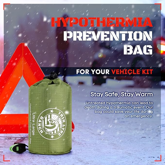 Ultra-Large Emergency Sleeping Bag for Survival - Hypothermia Prevention & Shelter - Multi-Person Bivvy Sack - Ideal Survival Gear, Emergency Bivy Camping Essentials