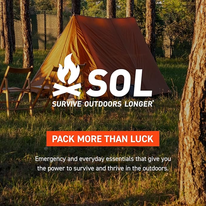 Survive Outdoors Longer 90% Emergency Bivvy - Comes with Survival Whistle & Tinder Paracord Drawstring - Add to Emergency Kit & Hiking Gear - Waterproof, Windproof & Tear-Resistant