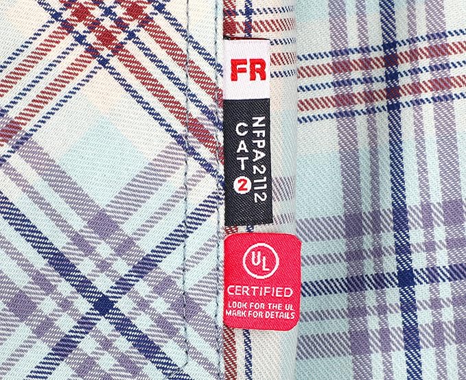 BOCOMAL FR Shirts Flame Resistant 100% C NFPA2112 7.5oz Men's Fire Retardant Welding Shirt