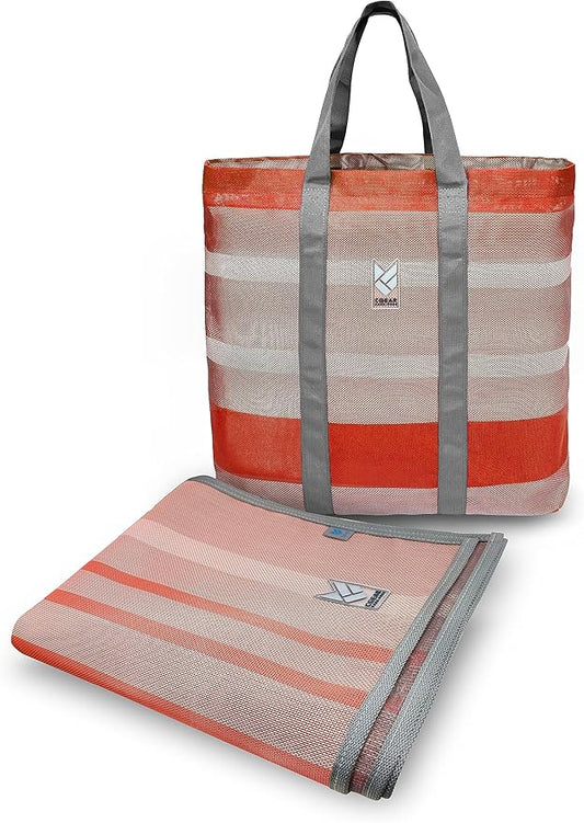 CGEAR RV Comfort Mat – Patented Sand-Free Technology with Ultra Soft Material – Sized to Your RV, Campsite, Beach House – Great Outdoor Patio Rug for RV and Camping (Earthy Stripe, 8' X 14')