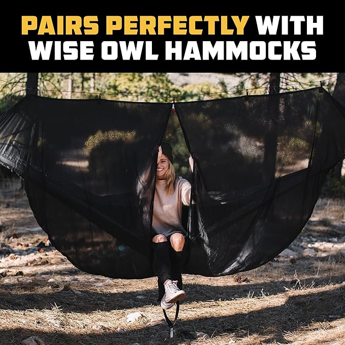 Wise Owl Outfitters Hammock Bug Net – Mosquito Net for Hammock, Lightweight Bug Netting for Camping, Hiking, Backpacking, Forest & Outdoor Use