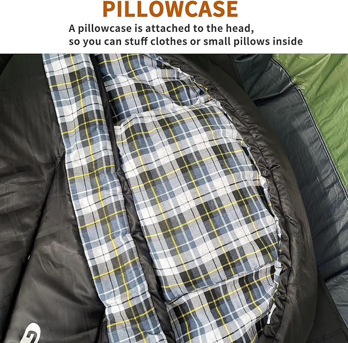 GEERTOP Flannel Sleeping Bag for Adults XXL 4 Season, 0 Degree Sleeping Bag for Winter Cold Weather