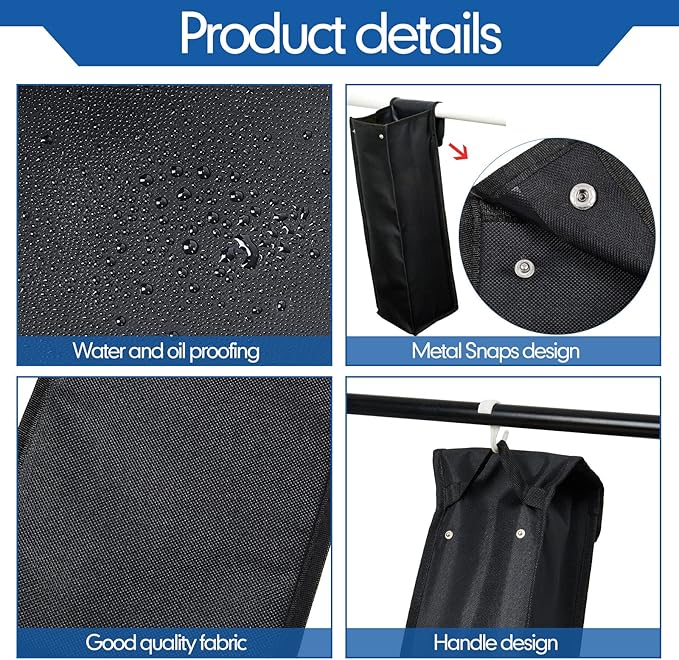 Amylove 2 Sizes Grill Utensil Storage BBQ Tool Bag Foldable Oxford Grilling Carry Bag Waterproof Grill Utensil Holder Outdoor BBQ Accessories Picnic Cooking Tools for Camp Barbecue(Routine)