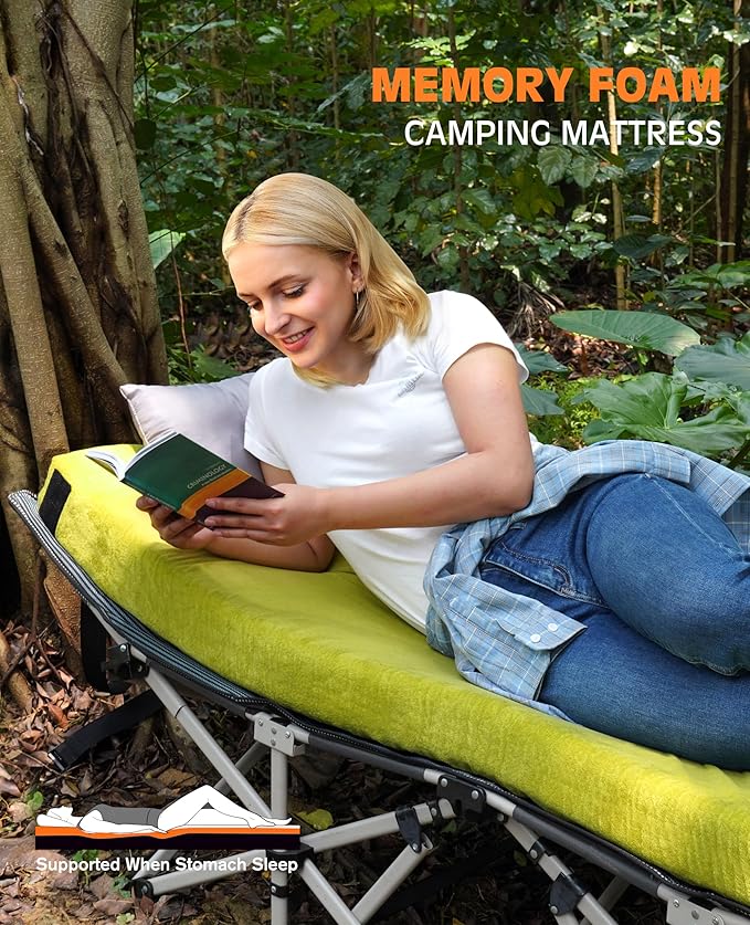 3 Inch GAIALOOP Thick Memory Foam Camping Mattress Sleeping Pad [Car/Tent/Cot] Glamping Portable Floor Mat Roll Up Futon Mattress for Guests Sleepover
