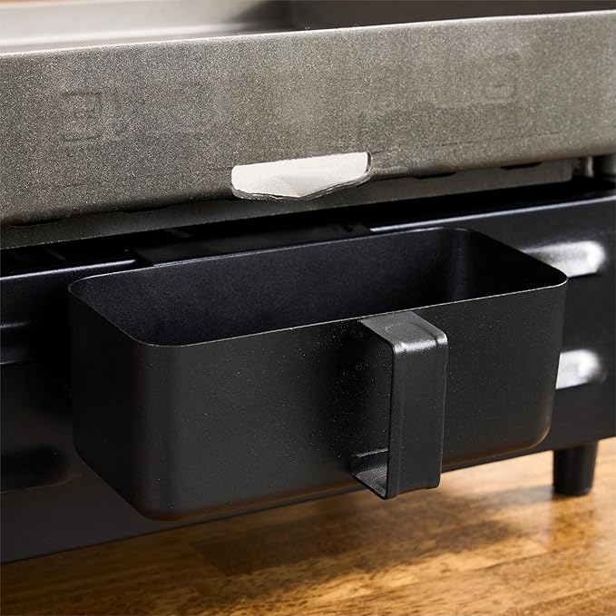 Blackstone 1971 Original 17” Tabletop Griddle with Stainless Steel Front Plate, Powder Coated Steel, Black