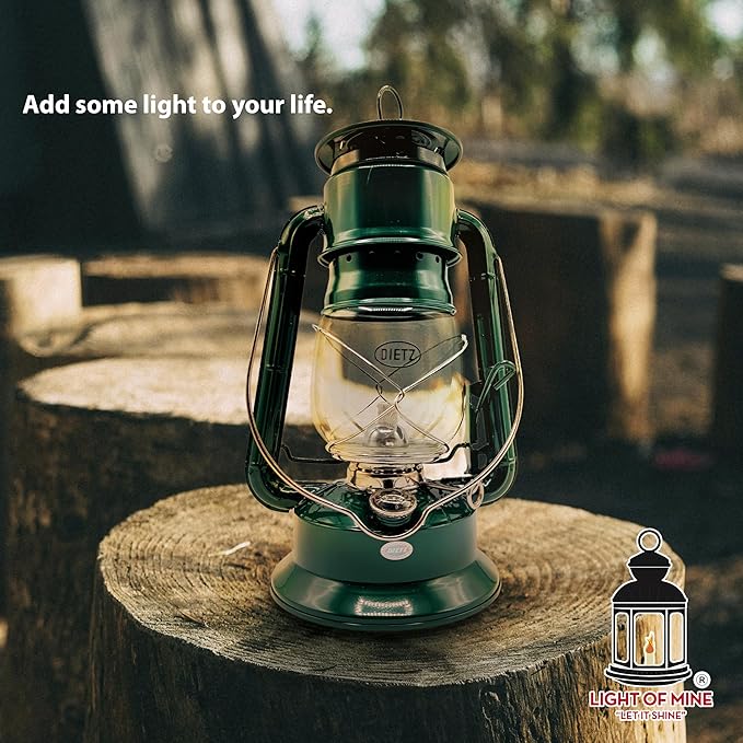Light of Mine - Dietz #2000 Millenium Cooker Green Oil Lantern with 5/8" Replacement Wick Strips (Green)