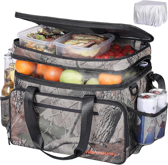 Insulated Cooler Bag 48/75 Cans, Soft Sided Portable Lunch Bag Coolers w/Zippered Top, Leak Proof PVC Interlayer, 5-Layer Insulation Large Ice Chest Bag for Travel, Camping, Beach, Picnic