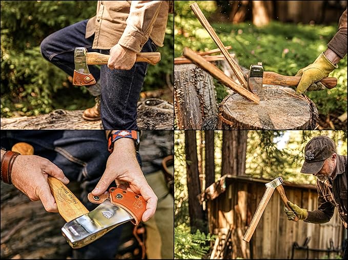 1844 Helko Werk Germany Classic Voyager Hatchet - Camp Hatchet for Scouting, Camping, and Backpacking, Small Camping Axe with Hammer Head poll - Head 1 lb, Handle 13 in. (Voyager) #10107