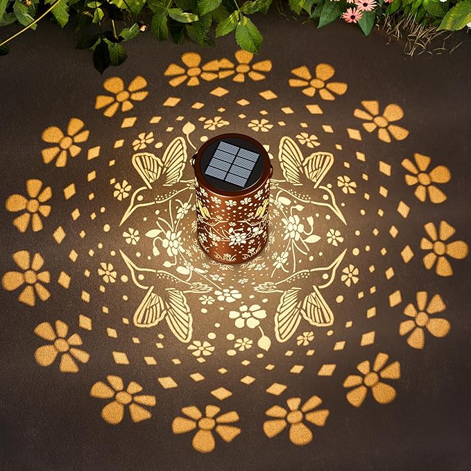 Hummingbird Solar Lanterns Outdoor Waterproof: Gardening Decor Unique Birthday Christmas Gifts for Women Mom Grandma - Hanging Solar Lights with 2 Modes Yard Patio Pathway Porch Decorations - 1 Pack
