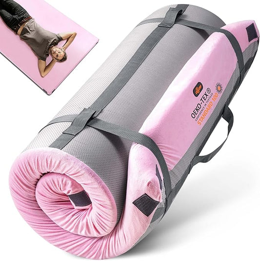 3 Inch GAIALOOP Thick Memory Foam Camping Mattress Sleeping Pad [Car/Tent/Cot] Glamping Portable Floor Mat Roll Up Futon Mattress for Guests Sleepover