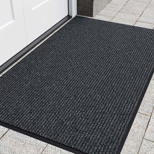 Front Door Mat, Heavy Duty Indoor Outdoor Entrance Door Mat, 72" x 24" Commercial Door Mats for Entryway, Durable Non-Slip Rubber Backing, Low-Profile Welcome Mats for Entry, Gray