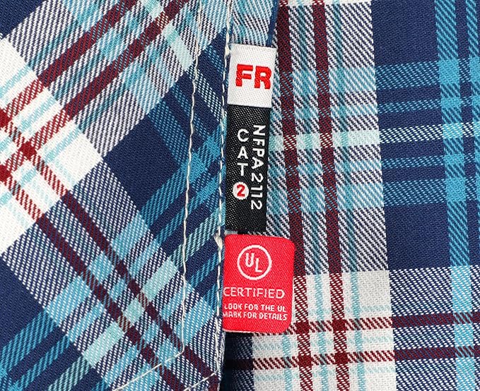 BOCOMAL FR Shirts Flame Resistant 100% C NFPA2112 7.5oz Men's Fire Retardant Welding Shirt