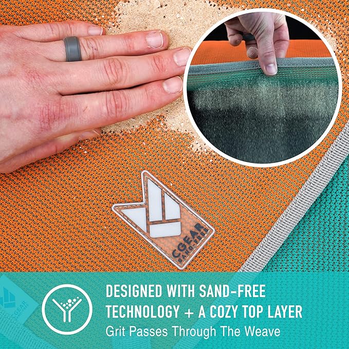 CGEAR RV Camping Mat, Sand Free Outdoor Reversible Rug for Campsite, Backyard, Patio, Deck, and Beach (Orange 8' x 11')