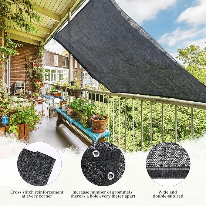Garden 50% Shade Cloth, 14 x 20 FT Sun Shade Mesh Tarp with Reinforced Grommets, Durable HDPE Material Outdoor Shade Cloth for Plants, Greenhouse, Pergola and Backyard Patio Sunshade