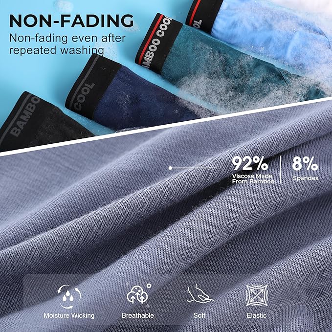 BAMBOO COOL Mens Breathable Soft Underwear Open-fly Classic Briefs, Tag-free