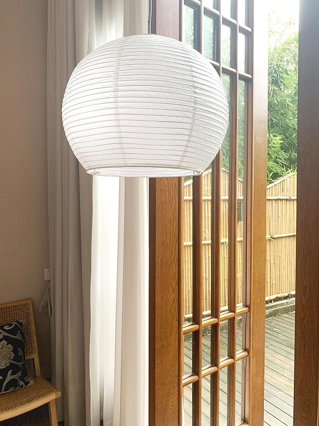 Hemispherical Lamp Shade (14 Inch) White Folding Paper Lamp Shade Chinese Lantern