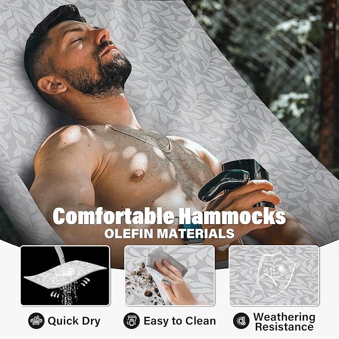 Patio Watcher 13 FT Quick Dry Textilene Hammock - Outdoor Double Hammock - Heavy Duty Hammocks for Outside - 450 lbs Capacity