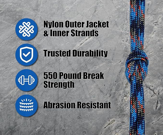 BORED? PARACORD! 550 lb Paracord - Ideal for Crafting, Camping, DIY Projects, Active & Military Outdoors - Strong Survival Rope - Tactical Parachute Cord Type III - Survival Camo 250 Feet