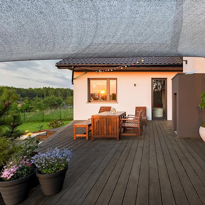 90% Black Shade Cloth, 10 x 10 FT Sun Shade Net with Grommets, Garden Sunblock Shade Cloth Shading for Greenhouse, Plant, Pergola, and Backyard Patio