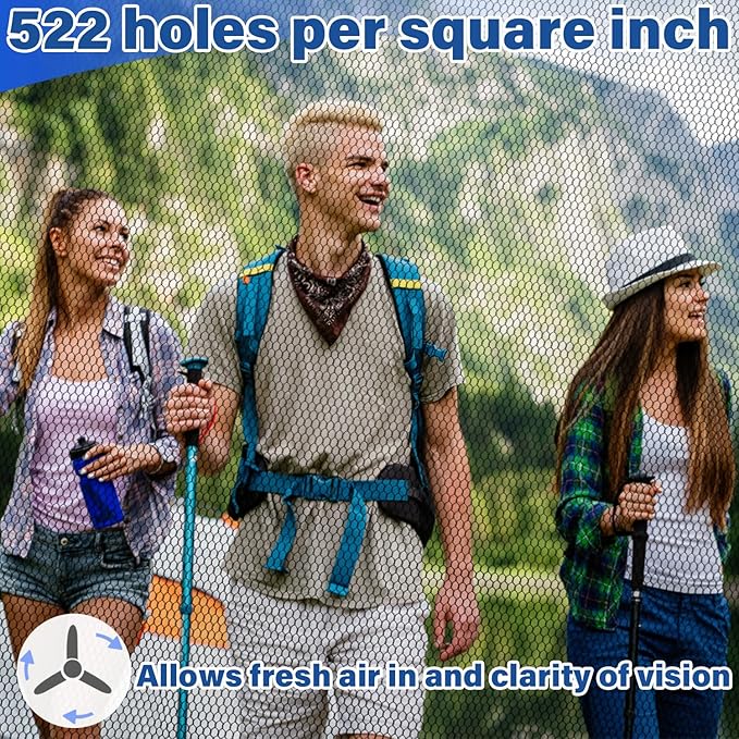 Benvo Mosquito Head Net Mesh One Piece Face Neck Fly Netting Cover from Bugs Gnats Noseeums Hat-Compatible Insect Shield for Fishing, Camping, Gardening (2pcs, Grey, Upgraded Big Net)