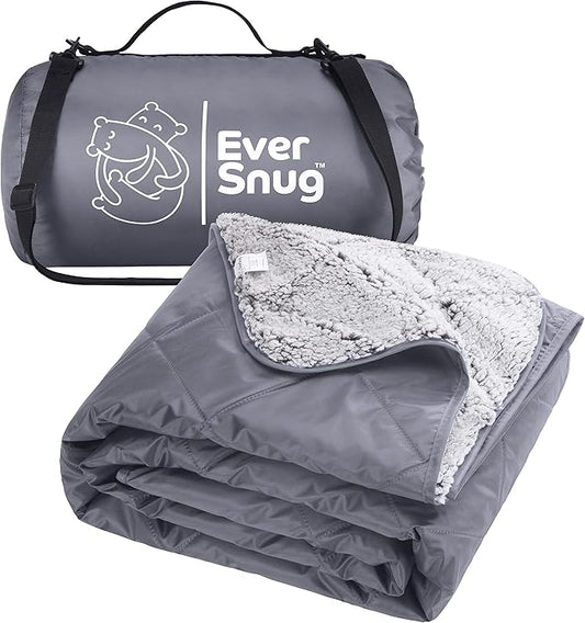 EverSnug Extra Thick Sherpa Fleece Blanket, Large - Waterproof, Windproof, Washable - For Camping, Picnics, Outdoors