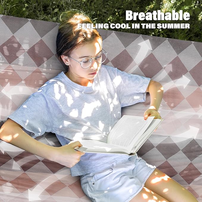 Patio Watcher 13 FT Quick Dry Textilene Hammock - Outdoor Double Hammock - Heavy Duty Hammocks for Outside - 450 lbs Capacity - Rhomb