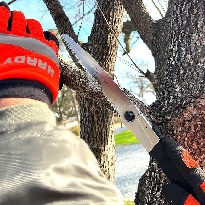 Jameson Lightweight Fiberglass Hollow Core Complete Tree Care, Landscaping, and Pruning Kit with an 8 inch Folding Hand Saw