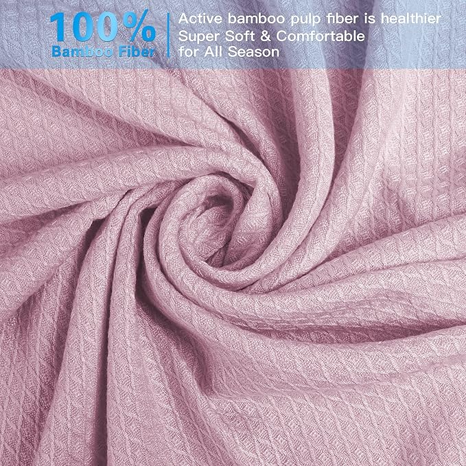 AmyHomie Cooling Blanket, 100% Rayon Derived from Bamboo, Cool Summer Blanket for Hot Sleepers Soft Comfy Lightweight Blankets for All Seasons(Light Purple, 59×79in)
